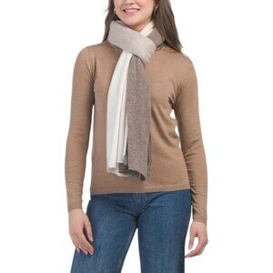 TAHARI Cashmere Jersey Color Block Travel Scarf